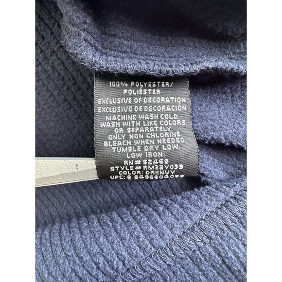 Starter Pullover Sweatshirt Blue Y2K Ribbed Knit 1/4 Zip Men's Large Long Sleeve - Picture 5 of 8